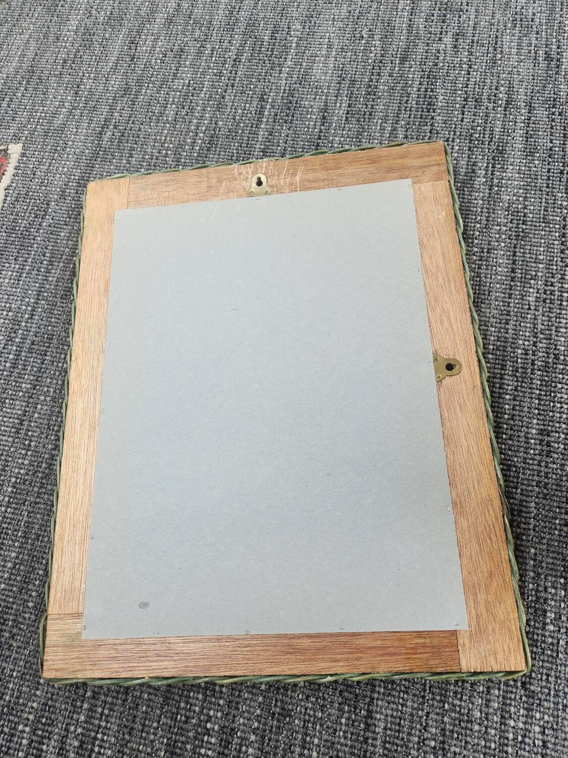 Miroir rectangulaire en rotin : vintage