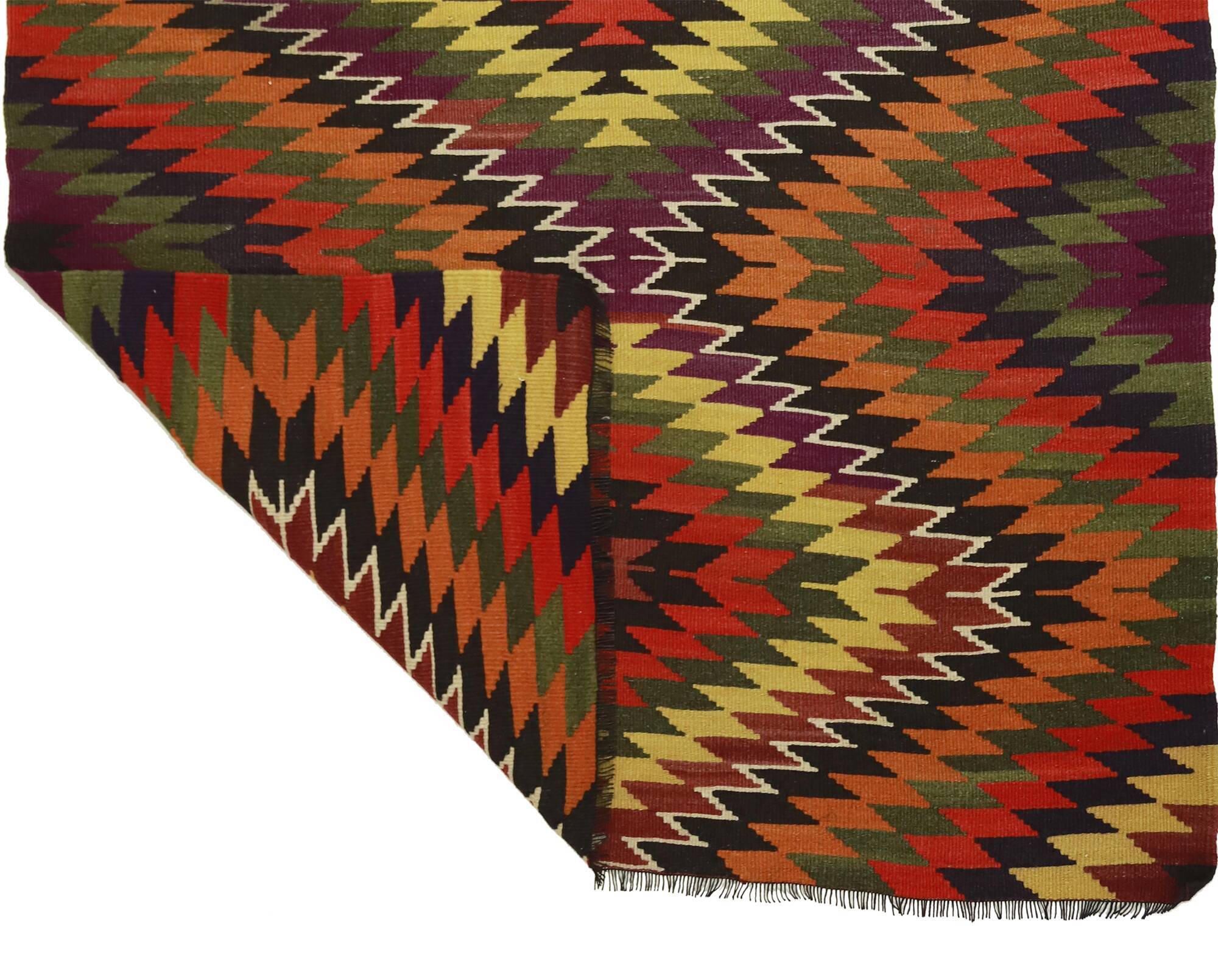 Grand Kilim Turkish Anatolia 180x294 cm Vintage Geometric Handwoven