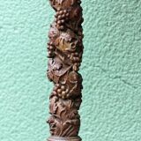 Carved wooden lamp, Corinthian column, 17th century