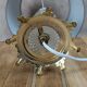Lampe vintage verre et laiton années 50-60