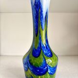 Blue and green glass paste vase