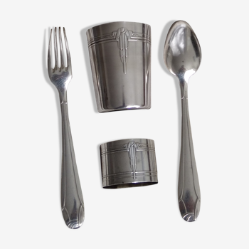 Art Deco silver birth gift