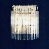 Hollywood Regency Style Glass & Brass Wall Lamp from Massive, Italy, 1980s