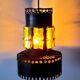 Brutalist suspension light 1960 industrial metal/glass