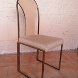 Chaises de salon vintage en laiton de belgo chrome, 1970s