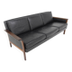 Scandinavian 3-seater leather sofa, Sweden, 1960s