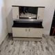 Bar cabinet / entrance furniture with a vintage 1970s mirror.