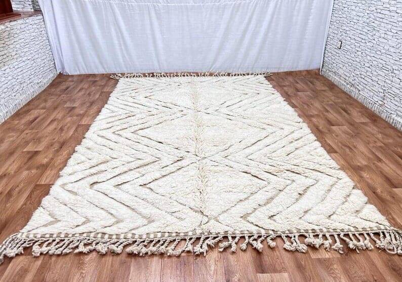Handmade traditional beni ourain rug size 140 x 260 cm