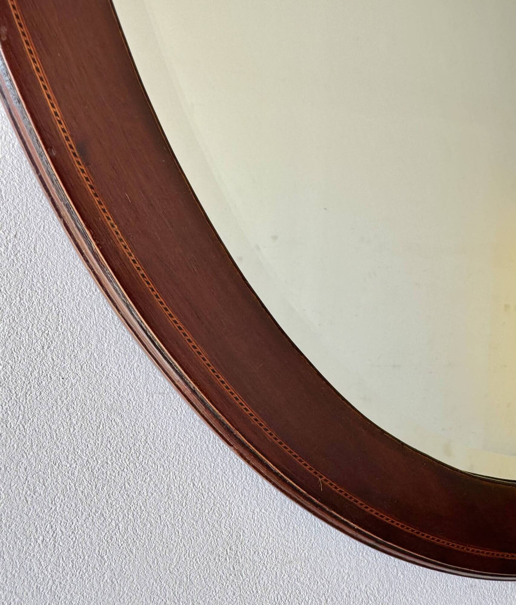 Antique Oval Mahogany Wall Mirror