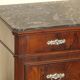 Walnut chest of drawers, black marble top