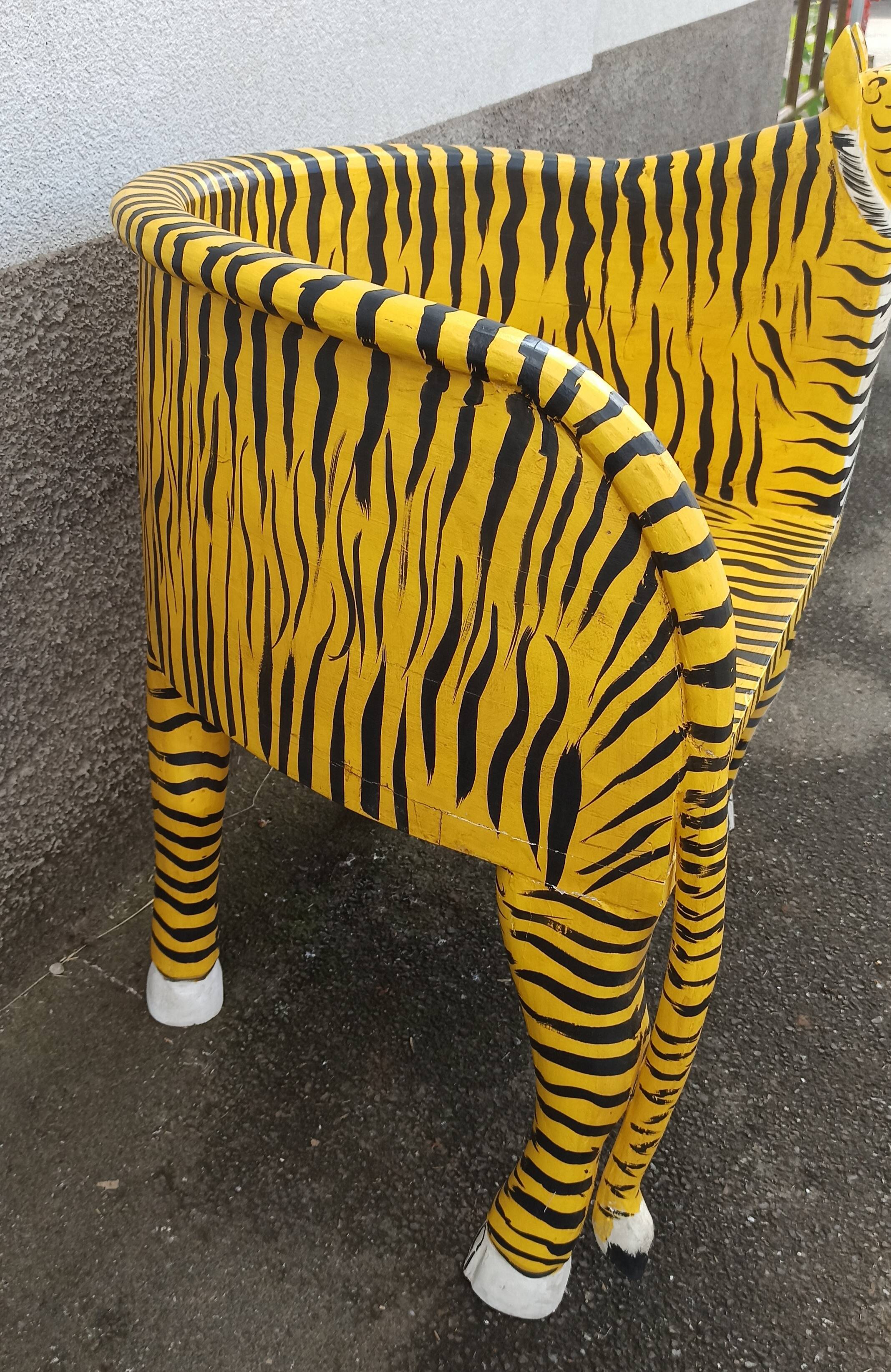 “Tiger” look wooden armchair