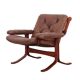 Fauteuil en cuir, design norvégien, années 1970, production : Norvège