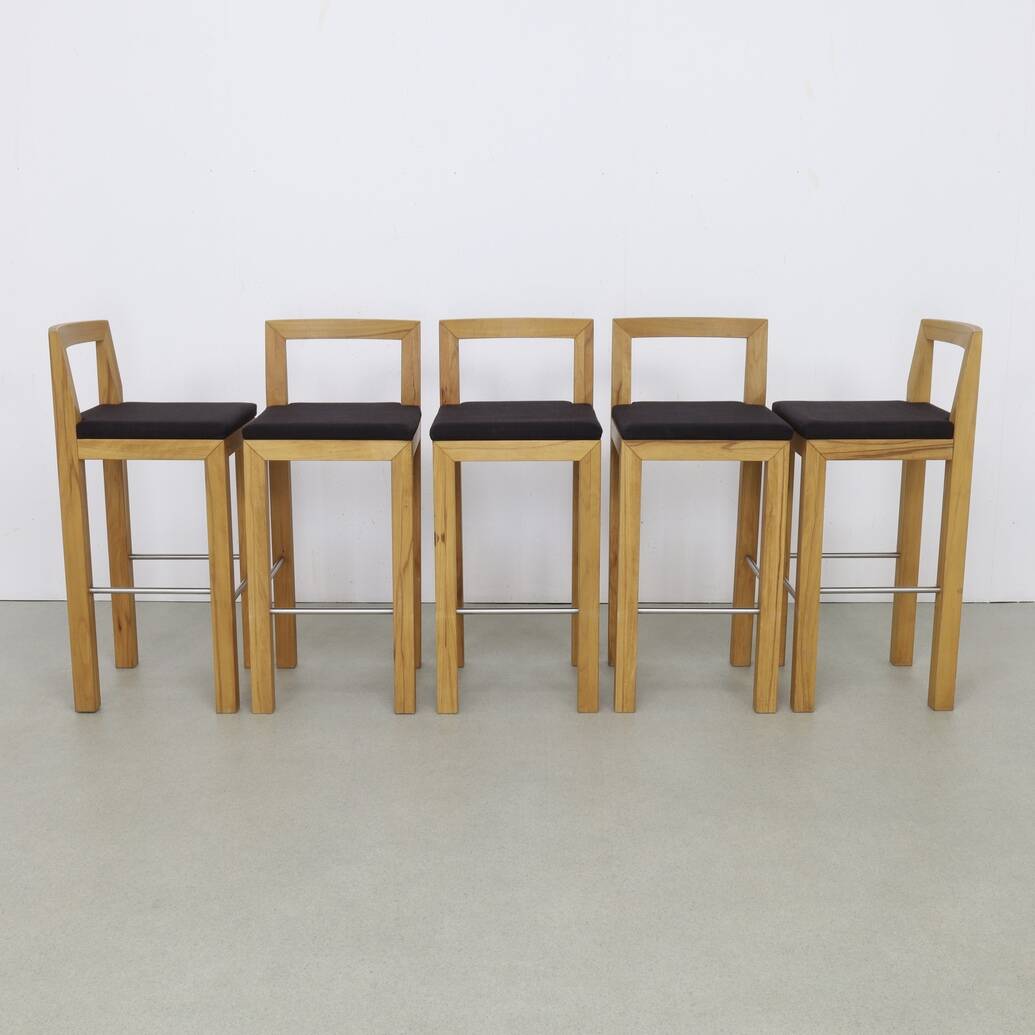5x Bar Stool in Massive Wood by Göhring