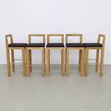 5x Bar Stool in Massive Wood by Göhring