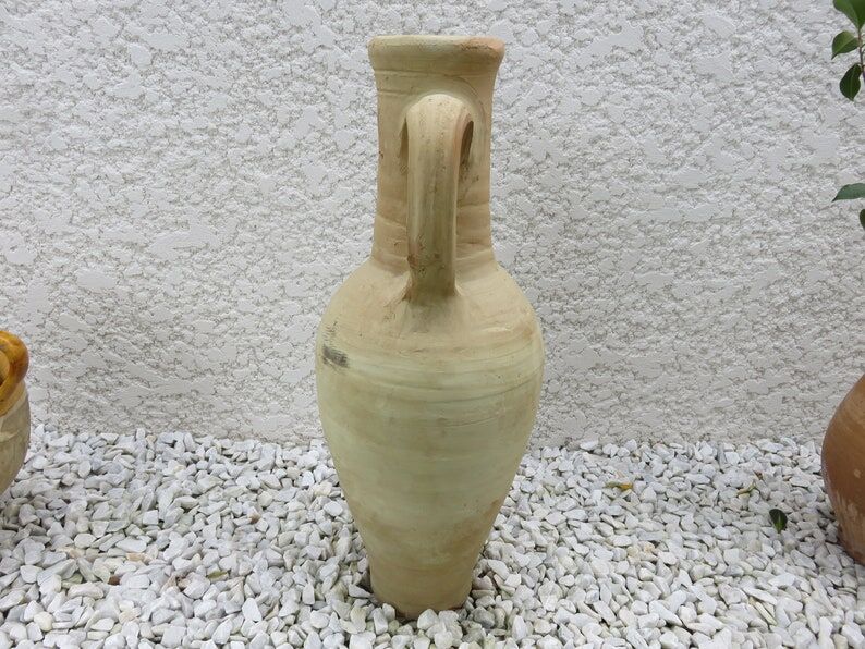 Terracotta potiche with handles 60s