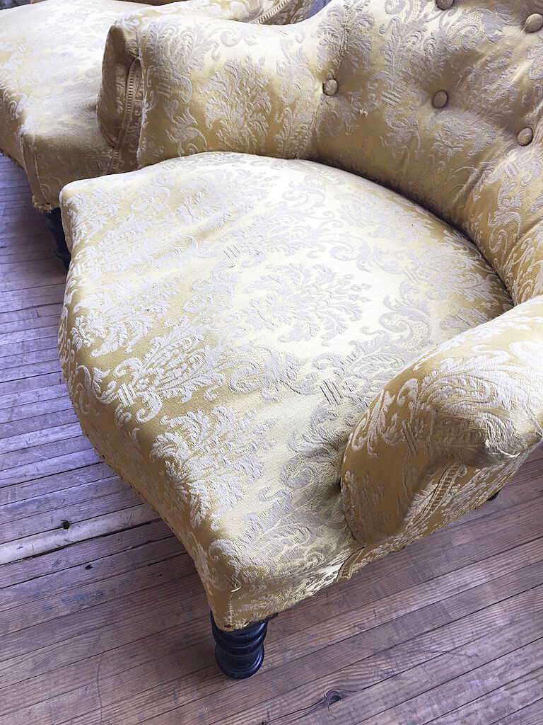 Yellow Napoleon Toad armchairs