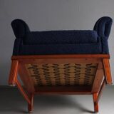 Navy boucle lounge chair | Sweden | 1940s