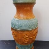 Old West Germany vase brown & green ceramic 70s vintage