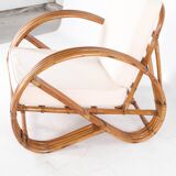 Rattan "pretzel" armchair