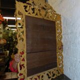 Wooden mirror carved gilded with leaf 140x98cm