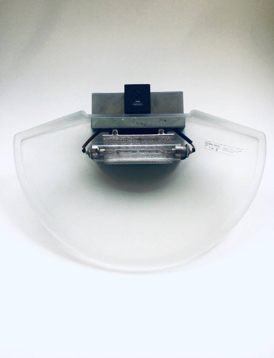 Postmodern Frosted Glass Sconce Wall Lamp from Metalarte, Spain, 1980s