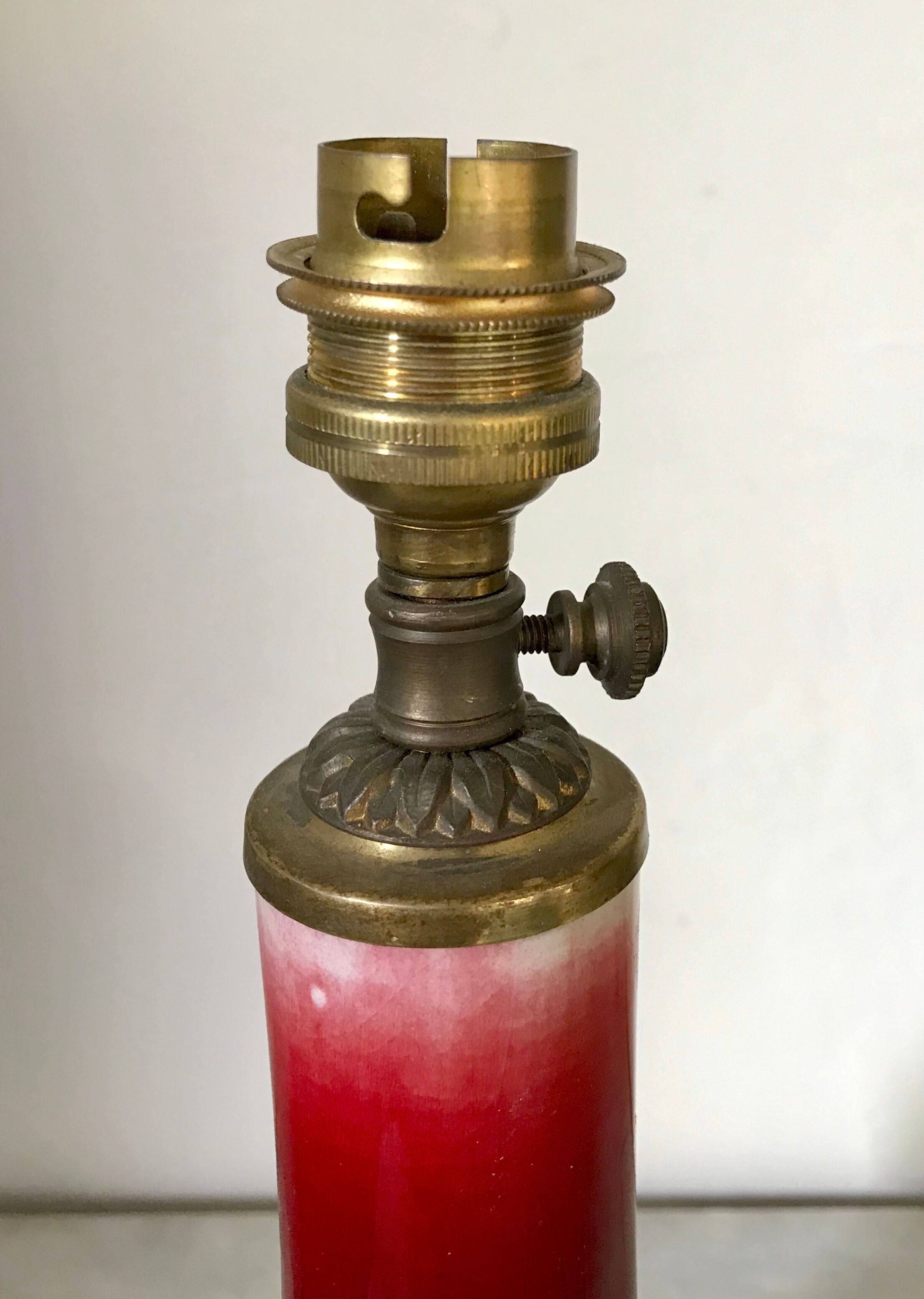 Vintage enamelled porcelain lamp