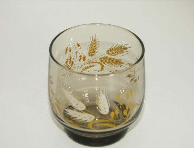 Lot 8 glasses smoked ears of Luminarc wheat 70s