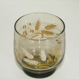 Lot 8 glasses smoked ears of Luminarc wheat 70s