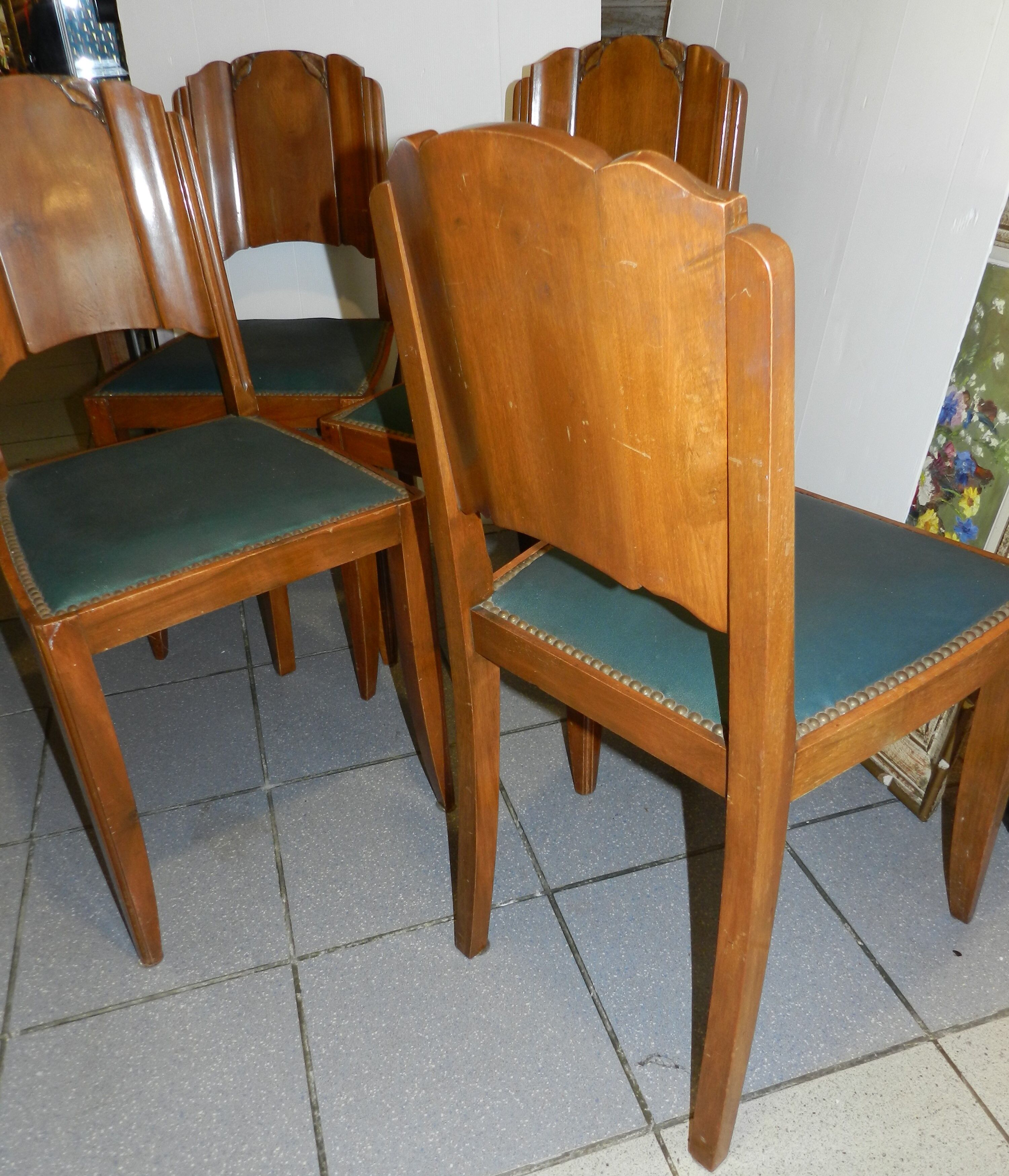 Lot de 4 chaises des années 50