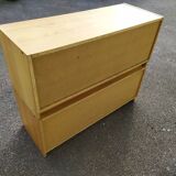 Ensemble de 2 meuble de rangement en bois range vinyle