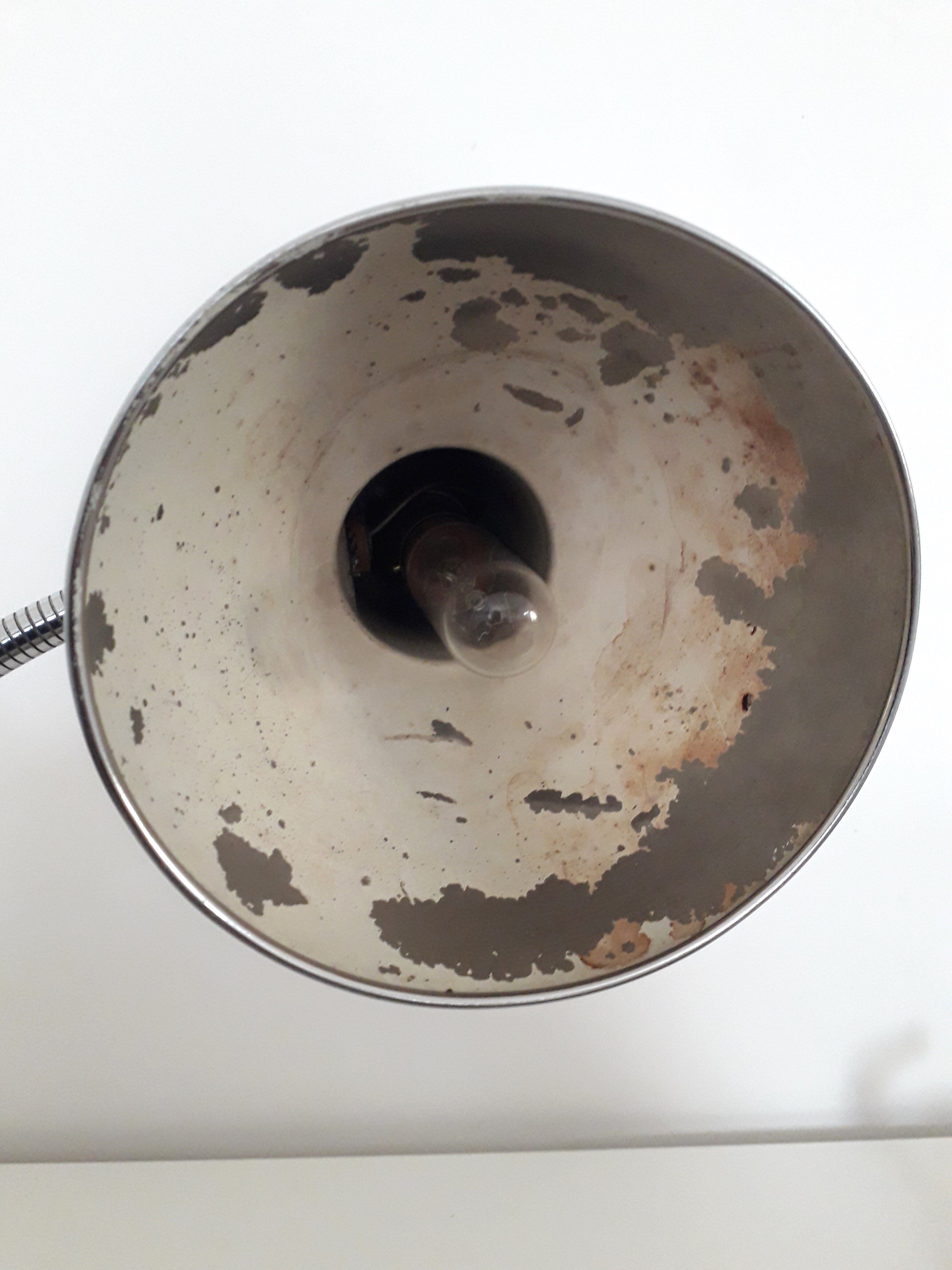 Adjustable desk / workshop lamp - Chrome metal - 1950