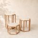 Set of 3 nesting tables in travertine and wood – Roche Bobois, 1970s
