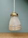 Suspension globe antique Art Deco in frosted white and gold glass.
