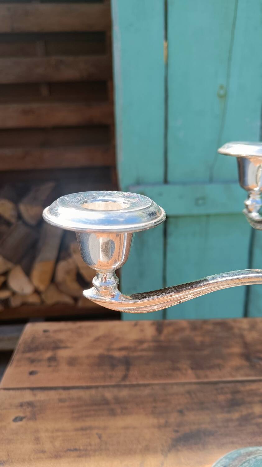 English silver candelabra candlestick