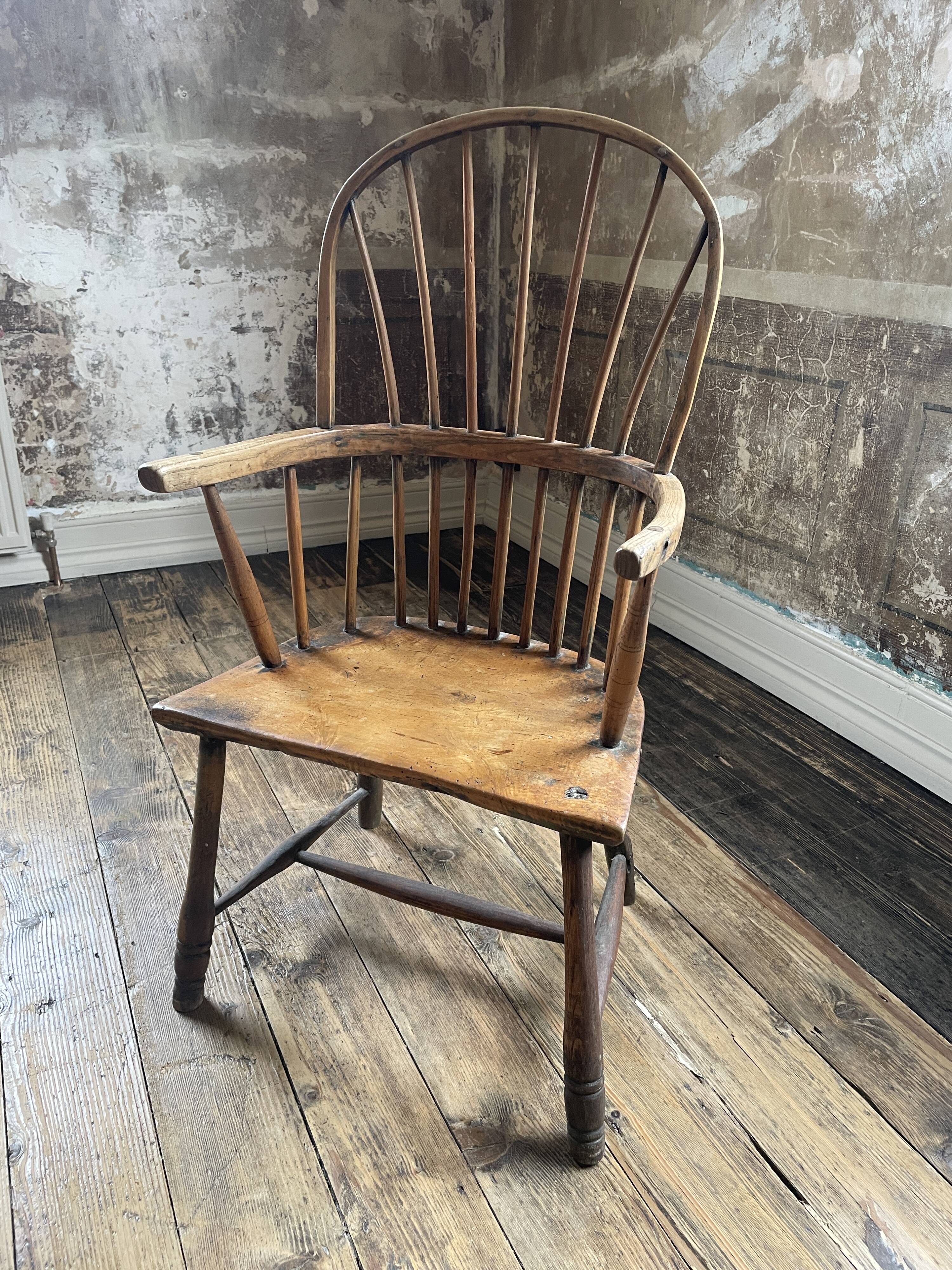 18th / Early 19th Century English Vernacular Windsor Armchair | Primitive E