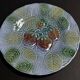 Strawberry barbotine plate Salins les Bains 20th century