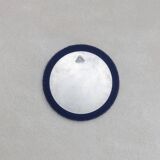 Round navy mirror