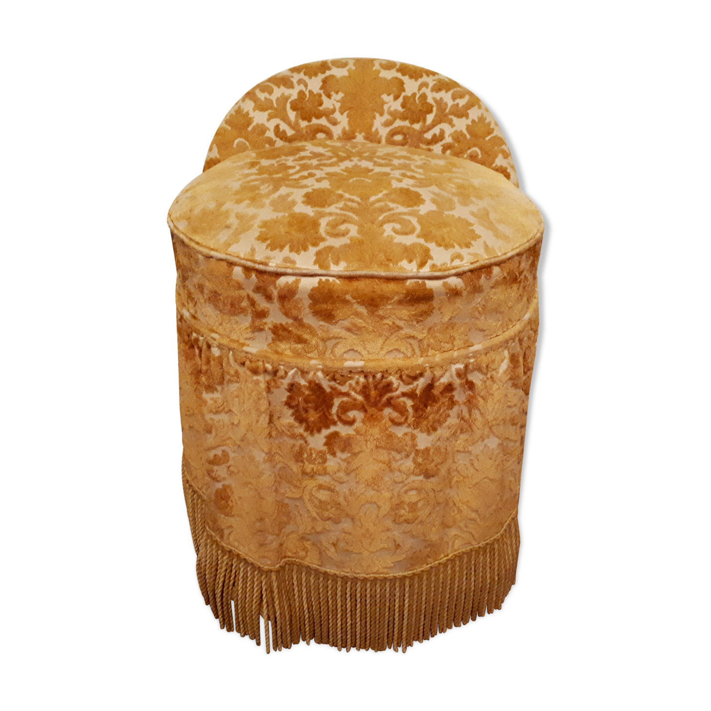 Yellow velvet stool chair, Napoleon III style
