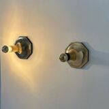 Pair of vintage Motoko Ishii wall lights for Staff Leuchten, brass, 1970