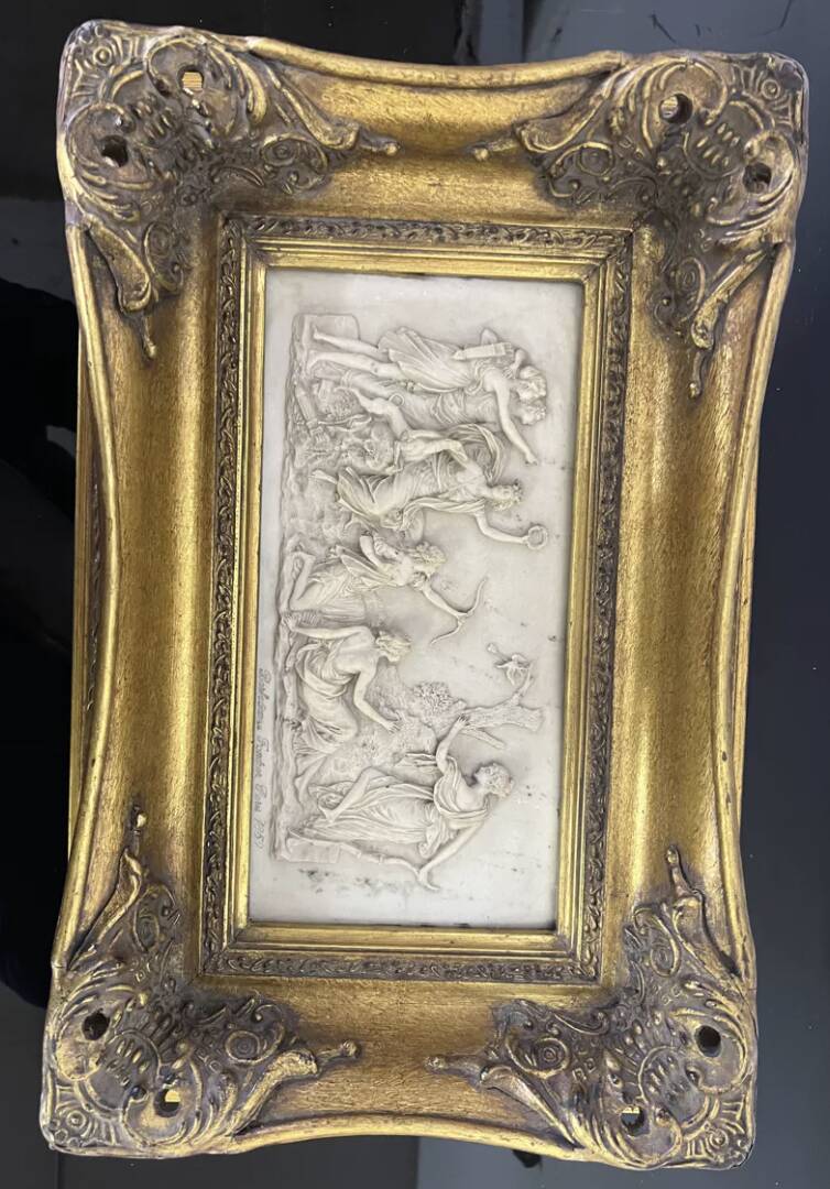 Marble bas-relief, Barbedienne Fondeur, Paris 1859