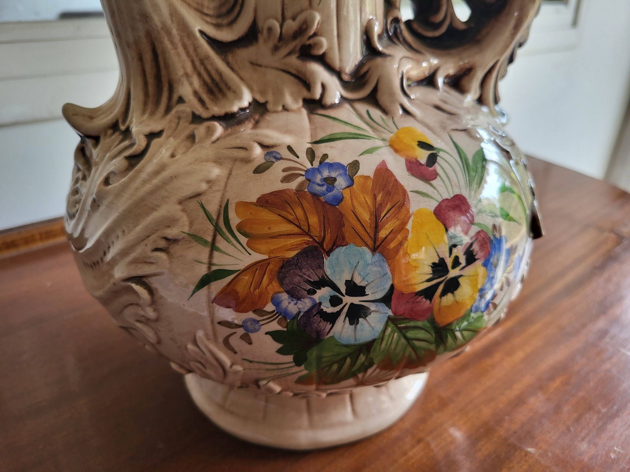 Large ceramic jug signed "Bassano Italy"