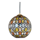 Large vintage Limburg stained-glass style pendant light from the 1970s