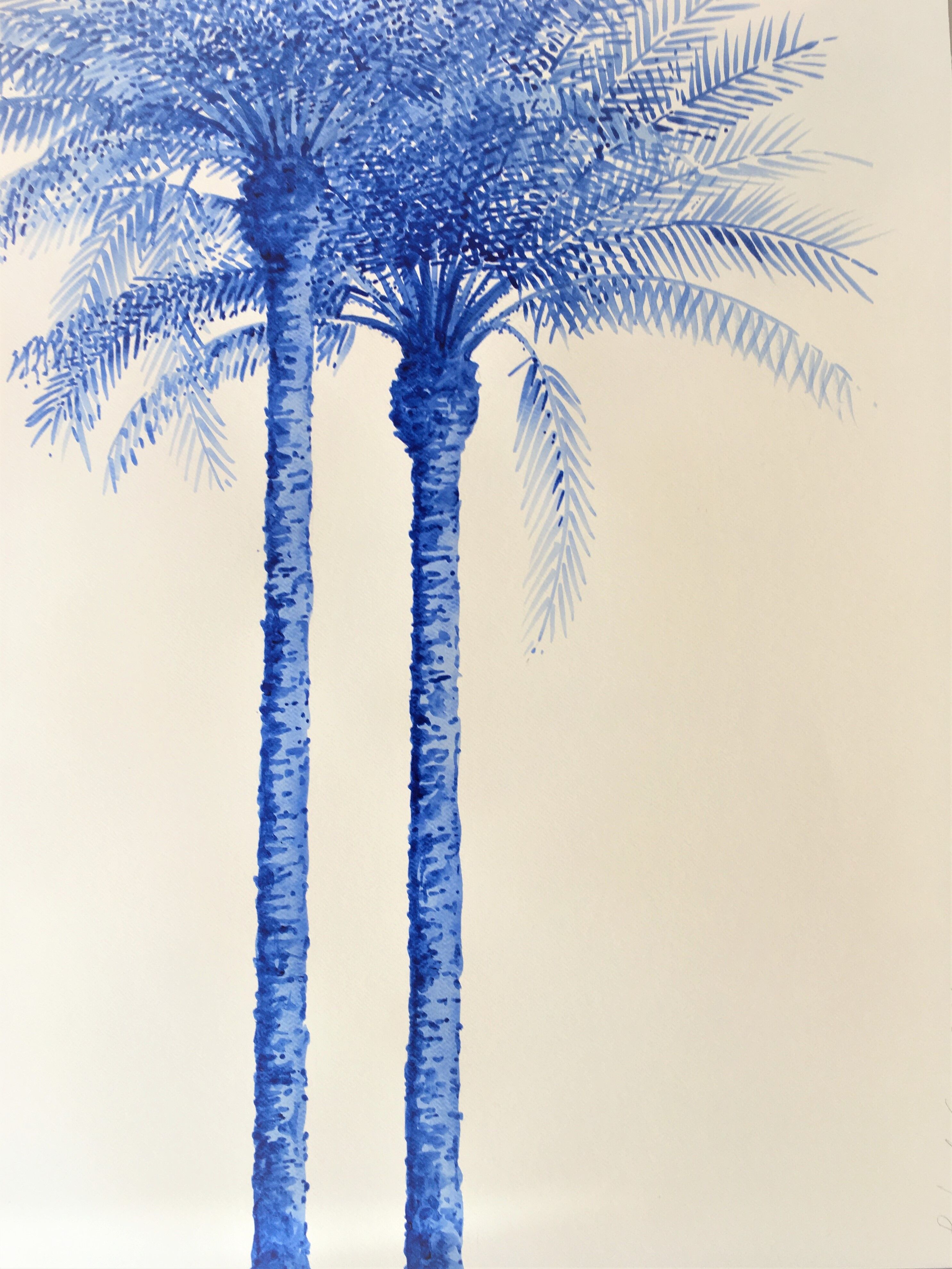 Dessin Palmiers Bleu