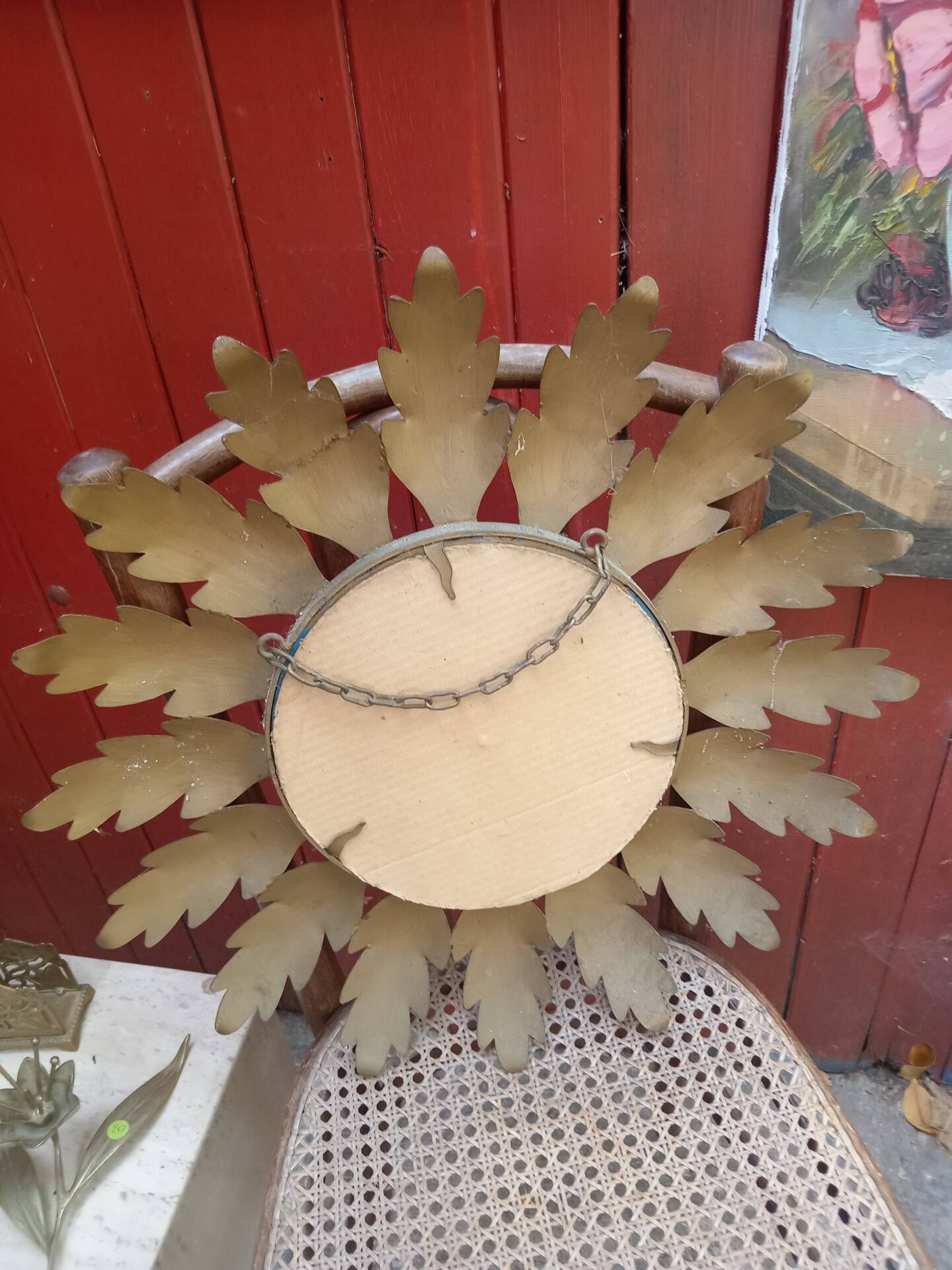 Metal flower mirror