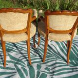 Pair of Louis XVI armchairs, upholstered in giraffe-pattern velvet