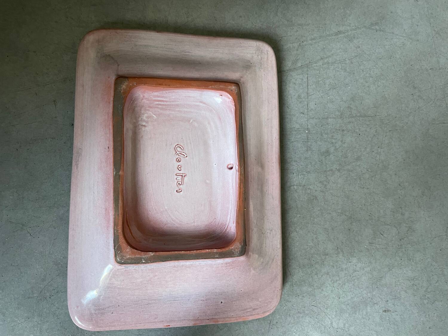 Lot of trays and vases by Cloutier Ceramics.