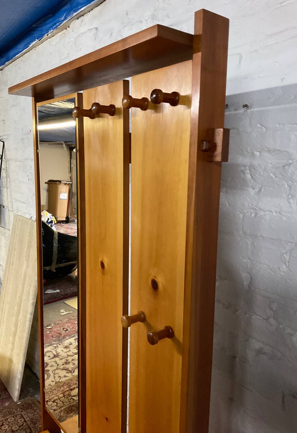 Vintage solid pine wardrobe