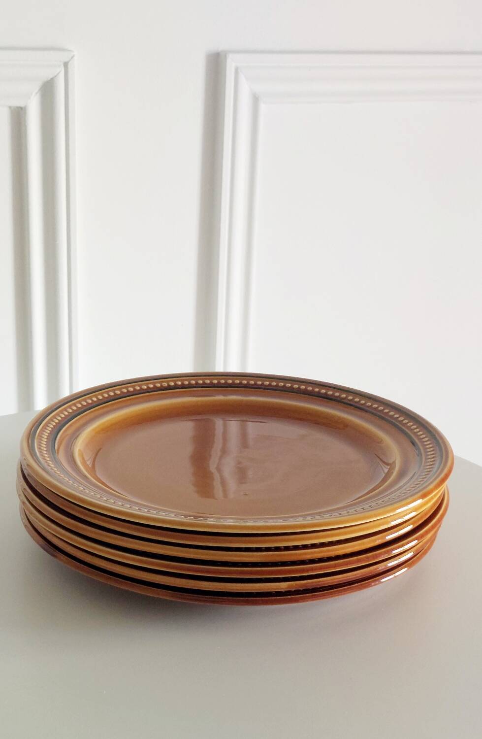 Lot de 6 assiettes à dessert Faïencerie de Saint Amand "Toulouse"