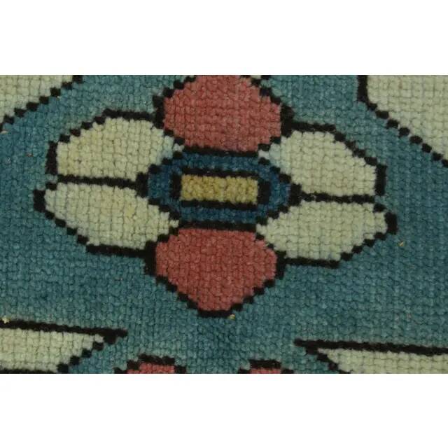 1970s Vintage Turkish Oushak Handmade Wool Cotton Pink Area Rug 162x226