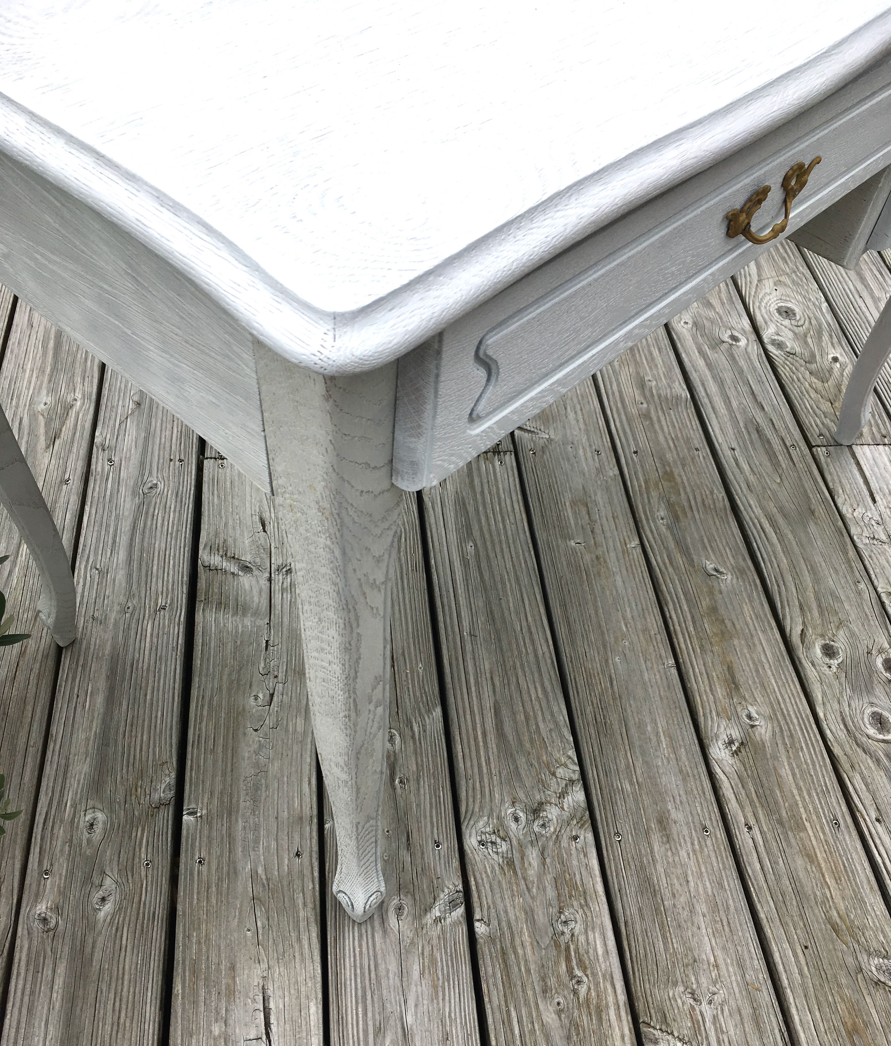 Vintage wood and brass desk